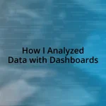 How I Analyzed Data with Dashboards