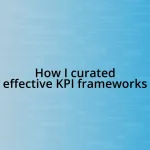 How I curated effective KPI frameworks