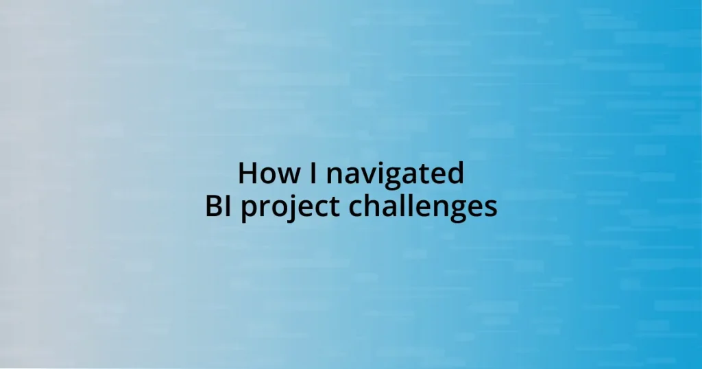 How I navigated BI project challenges