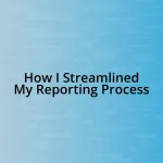 How I Streamlined My Reporting Process