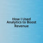 How I Used Analytics to Boost Revenue