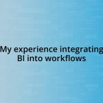 My experience integrating BI into workflows
