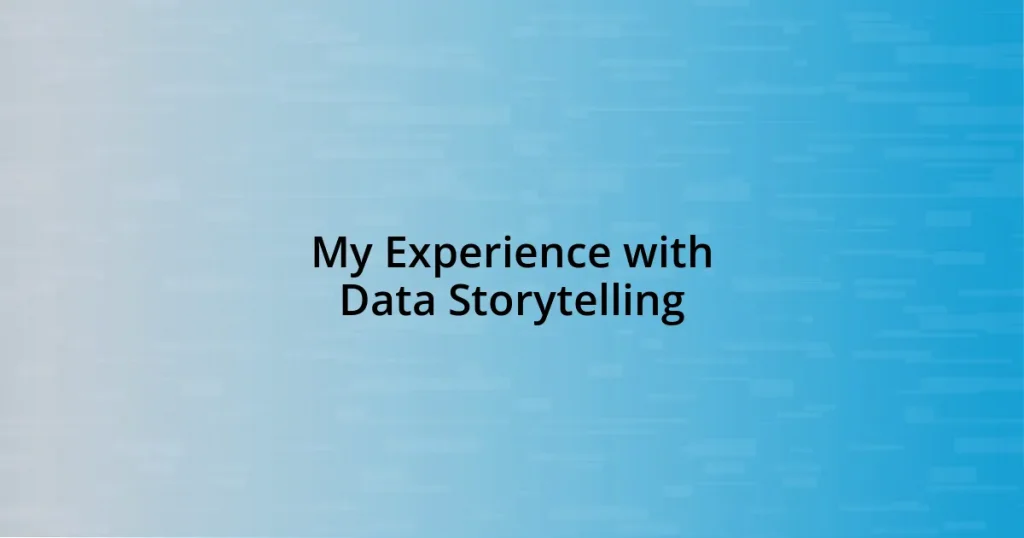 My Experience with Data Storytelling
