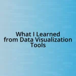 What I Learned from Data Visualization Tools