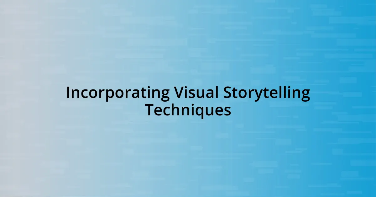 Incorporating Visual Storytelling Techniques