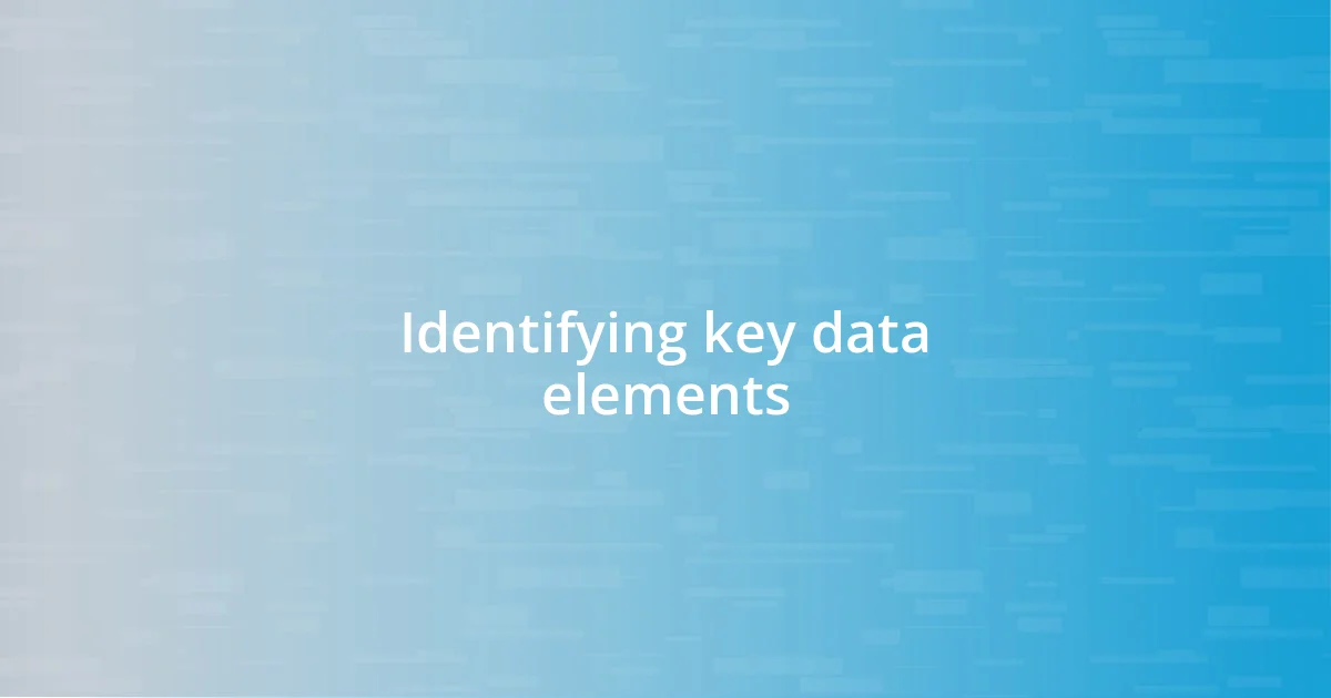 Identifying key data elements