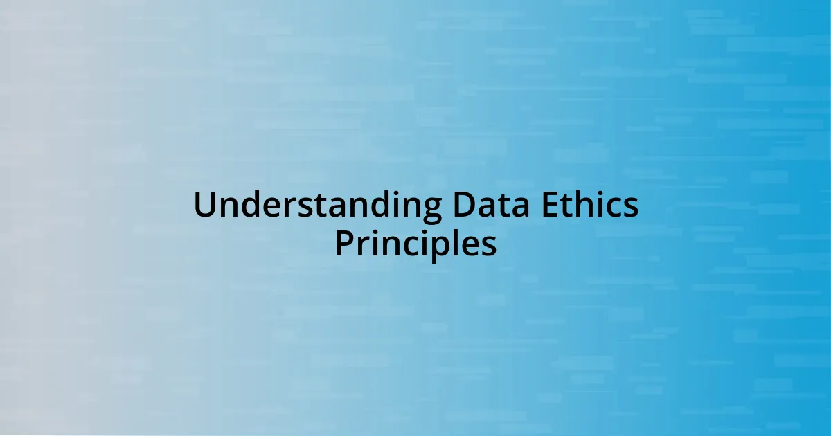 Understanding Data Ethics Principles