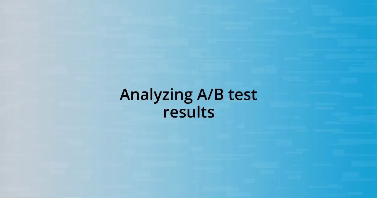 Analyzing A/B test results
